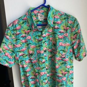 Vans medium flamingo print Hawaiian shirt